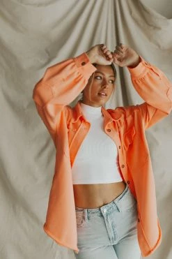 Henly SALE *The Classic Shacket In Neon Orange