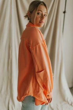 Henly SALE *The Classic Shacket In Neon Orange