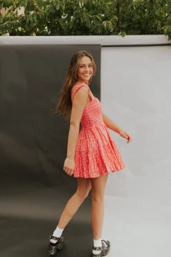 Henly Free People Sweet Annie Mini In Pink Combo Dresses