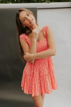 Henly Free People Sweet Annie Mini In Pink Combo Dresses