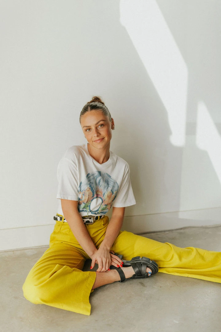 Henly Pants/Shorts Emily Linen Pants In Chartreuse