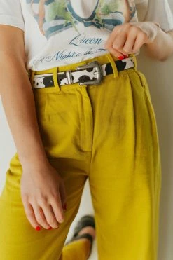 Henly Pants/Shorts Emily Linen Pants In Chartreuse