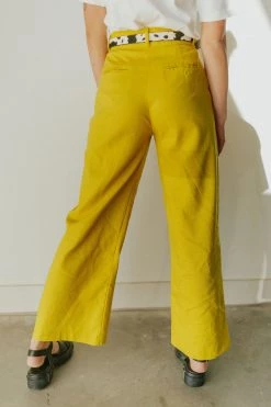Henly Pants/Shorts Emily Linen Pants In Chartreuse