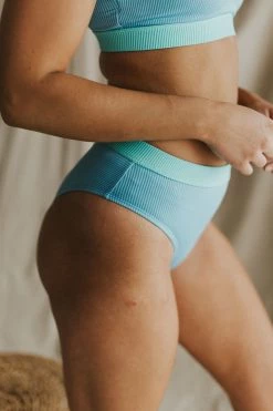 Henly Neon Block Swim BOTTOM In Blue/Teal