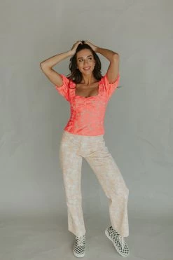 Henly Tops FLEURescent Pink Embroidered Blouse