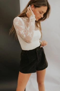 Henly Free People Roma Vegan Suede Shorts In Black Pants/Shorts