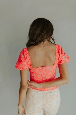Henly Tops FLEURescent Pink Embroidered Blouse