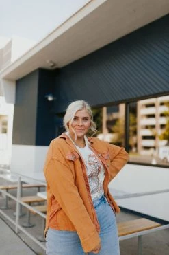 Henly Layer Up Thermal Shacket In Caramel