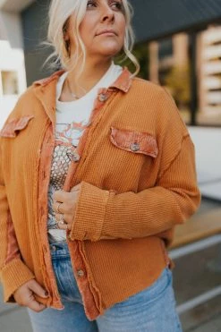 Henly Layer Up Thermal Shacket In Caramel