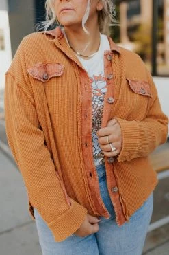 Henly Layer Up Thermal Shacket In Caramel