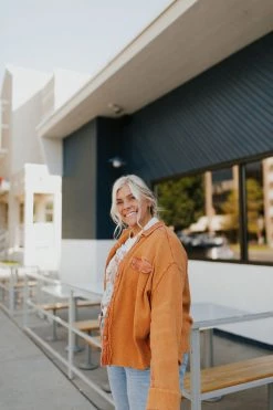 Henly Layer Up Thermal Shacket In Caramel