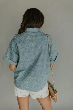 Henly Jody Paisley Denim Top Tops