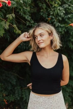 Henly Free People Solid Ribbed Brami In Black