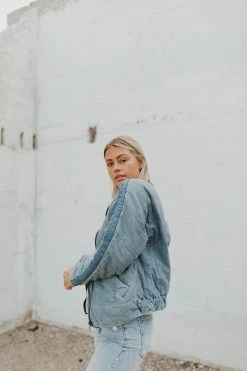 Henly Free People Dolman Quilted Knit Jacket In Cali Indigo Jackets/Shackets/Blazers