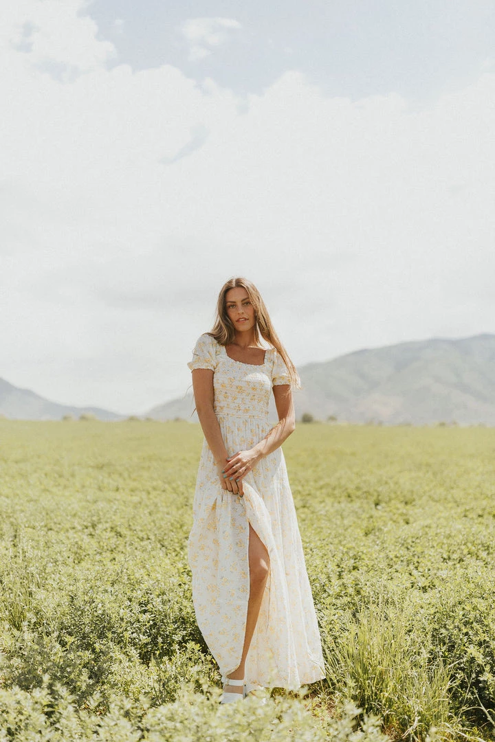 Henly Golden Girl Floral Maxi Dresses