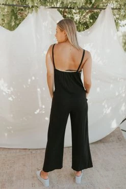 Henly Brie Linen Jumpsuit In Black Jumpsuits