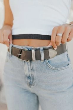 Henly Free People We The Free Getty Leather Belt In Black