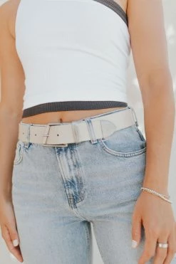 Henly Free People We The Free Getty Leather Belt In Sun Faded Khaki