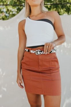 Henly Kelsie Mini Skirt In Terracotta