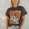 Henly Love Graphic Tee In Charcoal Graphics