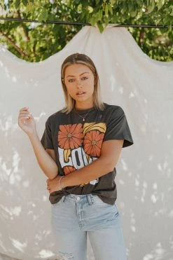 Henly Love Graphic Tee In Charcoal Graphics