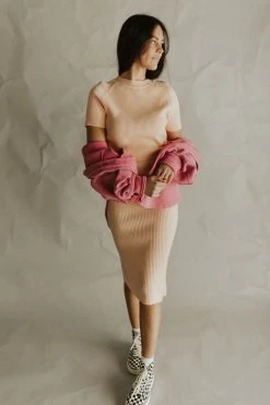 Henly Carmen Sweater In Peach SETS