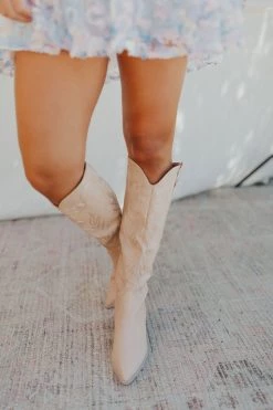 Henly Samara Tall Boot In Beige Shoes