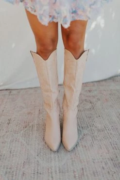Henly Samara Tall Boot In Beige Shoes