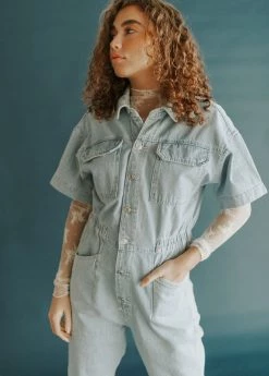 Henly Free People Marci Jumpsuit In Clear Skies Jumpsuits