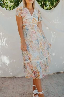 Henly Creme Chiffon Midi