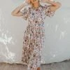 Henly She Daisy Floral Midi In Natural