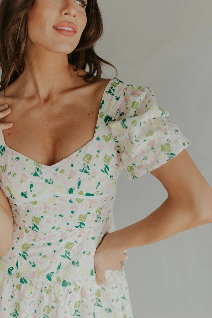 Henly Felicia Eyelet Midi Dresses