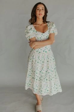 Henly Felicia Eyelet Midi Dresses