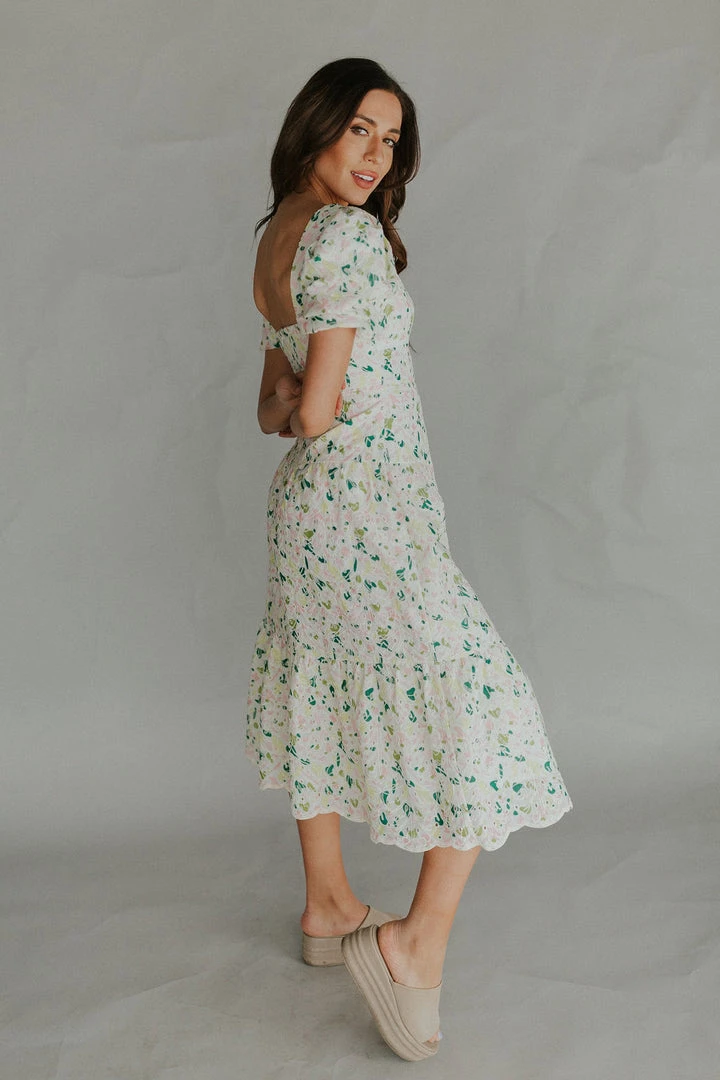 Henly Felicia Eyelet Midi Dresses