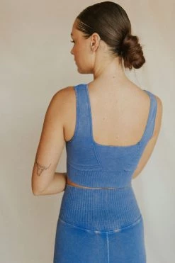 Henly Free People Square Neck Good Karma Bra In African Violet