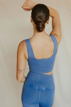 Henly Free People Square Neck Good Karma Bra In African Violet