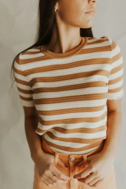 Henly Tops Laurie Stripe Ribbed Top