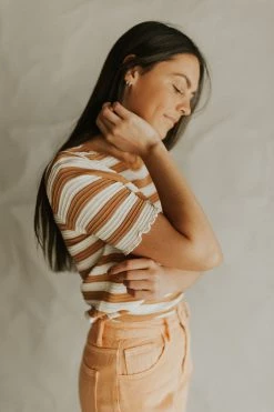 Henly Tops Laurie Stripe Ribbed Top