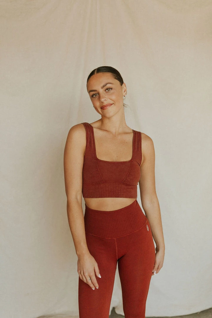 Henly SETS Free People Square Neck Good Karma Bra In Canyon Clay