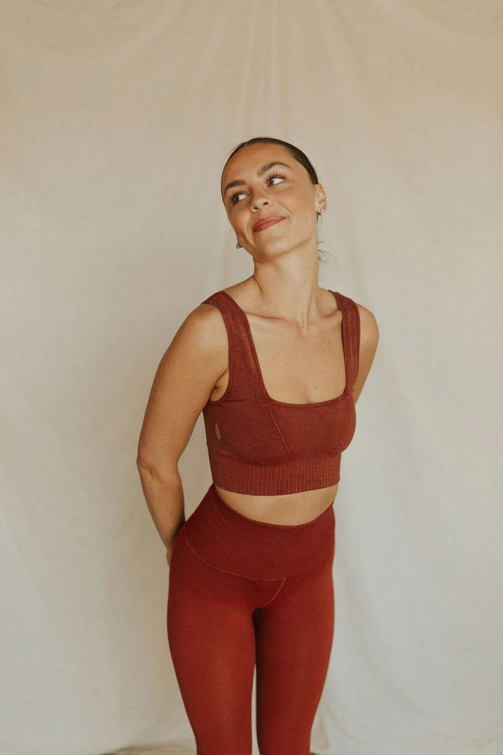 Henly SETS Free People Square Neck Good Karma Bra In Canyon Clay