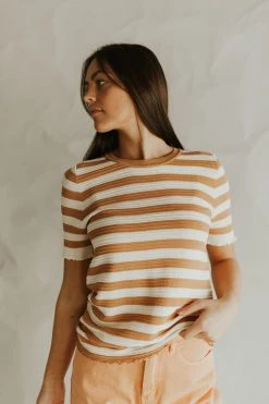 Henly Tops Laurie Stripe Ribbed Top