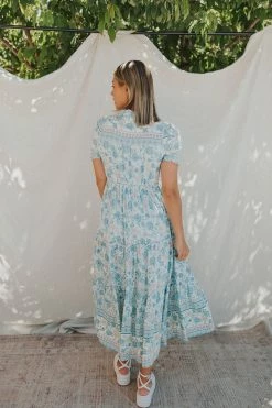 Henly Dresses Arden Floral Midi In French Blue