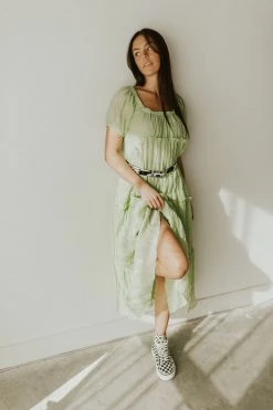 Henly Edie Crepe Maxi In Lime Sherbet Dresses
