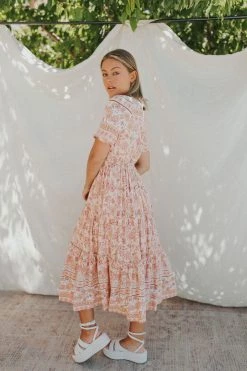 Henly Arden Floral Midi In Dusty Rose