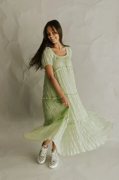 Henly Edie Crepe Maxi In Lime Sherbet Dresses