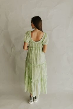 Henly Edie Crepe Maxi In Lime Sherbet Dresses