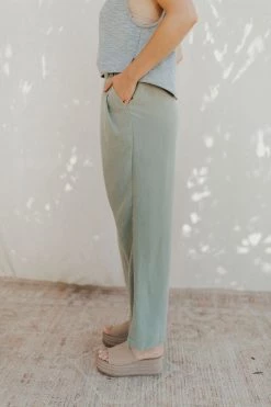 Henly Free People Nothin To Say Pleated Trousers In Seagrass NEW ARRIVALS