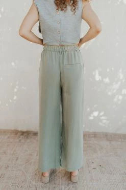 Henly Free People Nothin To Say Pleated Trousers In Seagrass NEW ARRIVALS