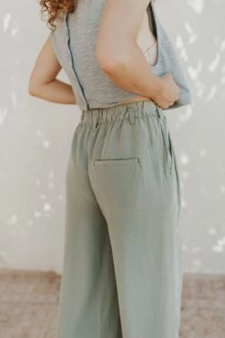 Henly Free People Nothin To Say Pleated Trousers In Seagrass NEW ARRIVALS