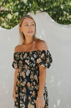 Henly Millie Floral Maxi In Black